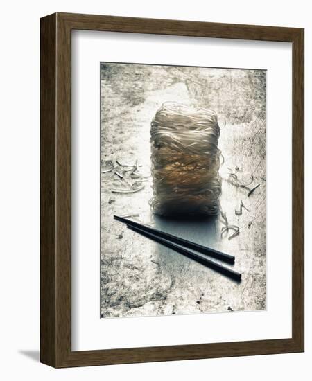 Rice Noodles and Chopsticks (Asia)-Hermann Mock-Framed Photographic Print