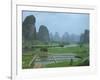 Rice Paddies, Fish Farms and Limestone Pinnacles, Fenglin Karst, Guilin, Yangshuo, Guangxi, China-Waltham Tony-Framed Photographic Print