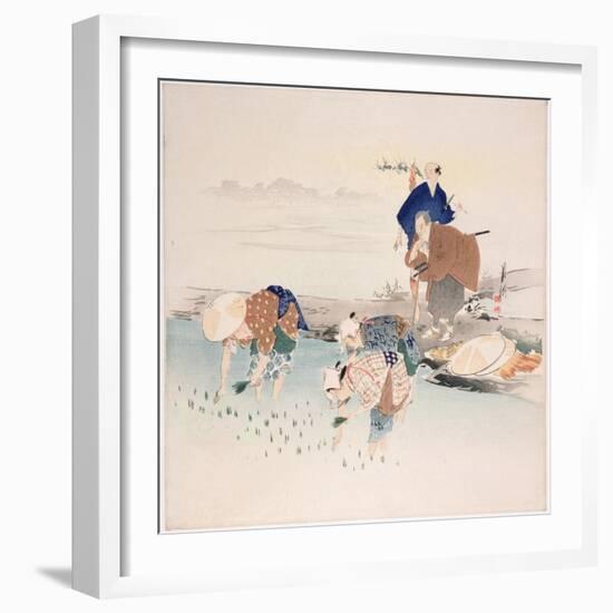 Rice Planting, C.1890s-1900s-Ogata Gekko-Framed Giclee Print