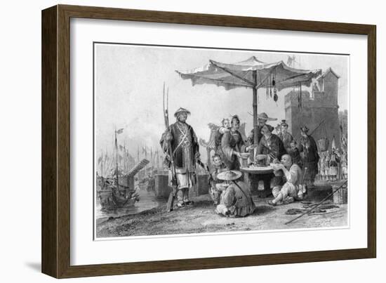 Rice Sellers at the Military Station of Tong-Chang-Foo, China, 19th Century-R Staines-Framed Giclee Print