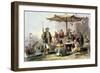 Rice Sellers at the Military Station of Tong-Chang-Too, from "China in a Series of Views"-Thomas Allom-Framed Giclee Print