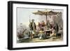 Rice Sellers at the Military Station of Tong-Chang-Too, from "China in a Series of Views"-Thomas Allom-Framed Giclee Print