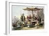 Rice Sellers at the Military Station of Tong-Chang-Too, from "China in a Series of Views"-Thomas Allom-Framed Giclee Print