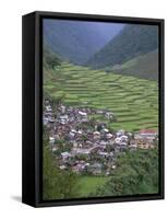 Rice Terraces and Village, Banaue, Unesco World Heritage Site, Luzon, Philippines-Christian Kober-Framed Stretched Canvas