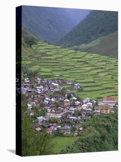Rice Terraces and Village, Banaue, Unesco World Heritage Site, Luzon, Philippines-Christian Kober-Stretched Canvas
