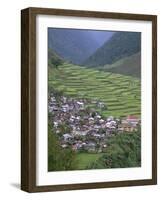 Rice Terraces and Village, Banaue, Unesco World Heritage Site, Luzon, Philippines-Christian Kober-Framed Photographic Print