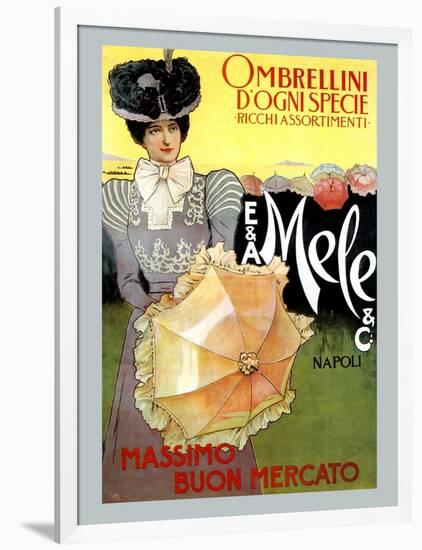 Rich Assortment in Umbrellas from Mele-Leopoldo Metlicovitz-Framed Art Print