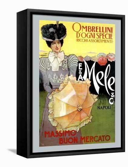 Rich Assortment in Umbrellas from Mele-Leopoldo Metlicovitz-Framed Stretched Canvas