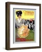 Rich Assortment in Umbrellas from Mele-Leopoldo Metlicovitz-Framed Art Print