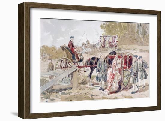 Rich Lady Entering a Sedan Chair, 1886-Armand Jean Heins-Framed Giclee Print