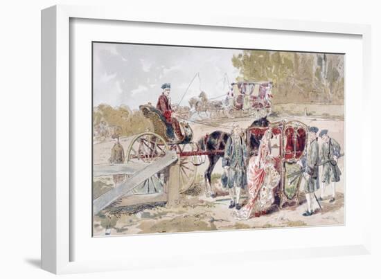 Rich Lady Entering a Sedan Chair, 1886-Armand Jean Heins-Framed Giclee Print