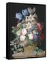 Rich Still Life of Flowers in a Basket-Alexandre-Francois Desportes-Framed Stretched Canvas