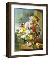 Rich Still Life of Flowers in a Vase-John Wainwright-Framed Giclee Print