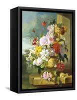 Rich Still Life of Flowers in a Vase-John Wainwright-Framed Stretched Canvas