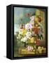 Rich Still Life of Flowers in a Vase-John Wainwright-Framed Stretched Canvas