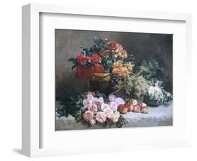 Rich Still Life of Fruit and Flowers-Pierre Bourgogne-Framed Giclee Print