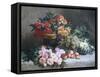 Rich Still Life of Fruit and Flowers-Pierre Bourgogne-Framed Stretched Canvas