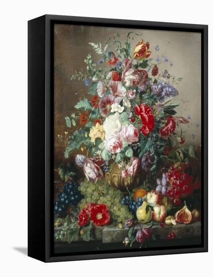 Rich Still Life of Lilac and Roses-Amalie Kaercher-Framed Stretched Canvas