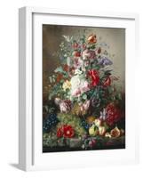 Rich Still Life of Lilac and Roses-Amalie Kaercher-Framed Giclee Print