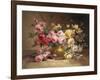 Rich Still Life of Pink and Yellow Roses-Alfred Godchaux-Framed Giclee Print