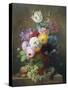 Rich Still Life of Roses, Poppies, Azaleas and Tulips-Arnoldus Bloemers-Stretched Canvas