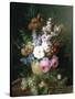 Rich Still Life of Summer Flowers-Cornelis van Spaendonck-Stretched Canvas