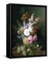 Rich Still Life of Summer Flowers-Cornelis van Spaendonck-Framed Stretched Canvas