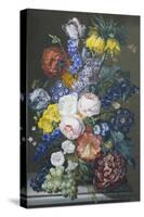 Rich Still Life of Summer Flowers-Sebastian Wegmayr-Stretched Canvas
