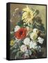 Rich Still Life with Sunflower and Roses-C.f. Hurten-Framed Stretched Canvas