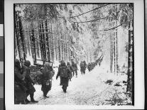 American soldiers on their tay to cut Off St. Vith Houffalize Road in Belgium, During WWII-Richard A^ Massenge-Mounted Photographic Print