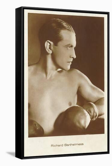 Richard Barthelmess with Boxing Gloves-null-Framed Stretched Canvas