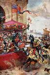 Solemn Joust on London Bridge, Late 15th Century-Richard Beavis-Giclee Print