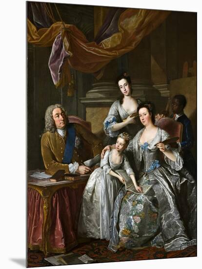 Richard Boyle, 3rd Earl of Burlington and 4th Earl of Cork, with His Wife Dorothy Savile and…-Jean-Baptiste van Loo-Mounted Giclee Print