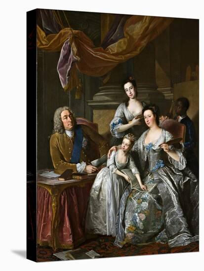 Richard Boyle, 3rd Earl of Burlington and 4th Earl of Cork, with His Wife Dorothy Savile and…-Jean-Baptiste van Loo-Stretched Canvas
