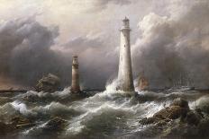 H.M.S. 'Lord Warden' off the Eddystone Lighthouses, 1882-Richard Bridges Beechey-Giclee Print