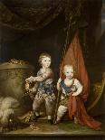 Portrait of Grand Dukes Alexander Pavlovich and Constantine Pavlovich, as Children, 1781-Richard Brompton-Giclee Print