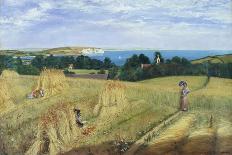 View across Sandown Bay, Isle of Wight, Circa 1855-Richard Burchett-Stretched Canvas