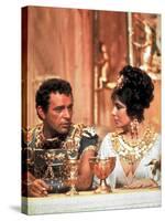 Richard Burton and Elizabeth Taylor, in Costume, Chatting on Set During Filming of Cleopatra-Paul Schutzer-Stretched Canvas