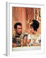 Richard Burton and Elizabeth Taylor, in Costume, Chatting on Set During Filming of Cleopatra-Paul Schutzer-Framed Premium Photographic Print