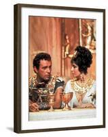 Richard Burton and Elizabeth Taylor, in Costume, Chatting on Set During Filming of Cleopatra-Paul Schutzer-Framed Premium Photographic Print