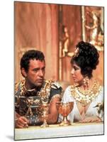 Richard Burton and Elizabeth Taylor, in Costume, Chatting on Set During Filming of Cleopatra-Paul Schutzer-Mounted Premium Photographic Print