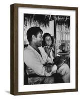 Richard Burton and Elizabeth Taylor on Location-Gjon Mili-Framed Premium Photographic Print