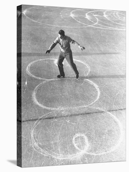 Richard Button Skating at the World Figure Skating Contest-Tony Linck-Stretched Canvas