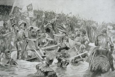 The Battle of Towton in 1461, Illustration from Hutchinsons 'Story of the British Nation'