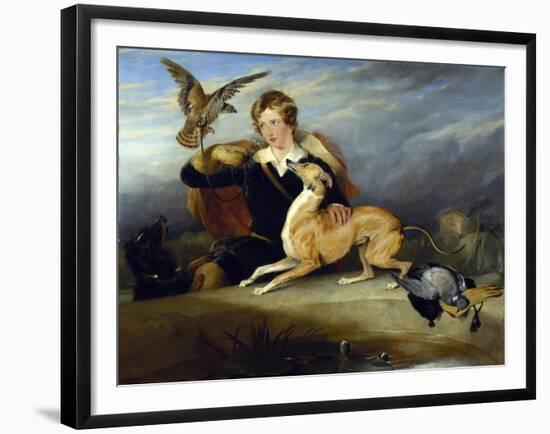 Richard Cavendish with 'spot', the 6th Duke of Devonshire's Italian Greyhound, C.1828-Edwin Henry Landseer-Framed Giclee Print