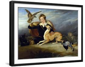 Richard Cavendish with 'spot', the 6th Duke of Devonshire's Italian Greyhound, C.1828-Edwin Henry Landseer-Framed Giclee Print