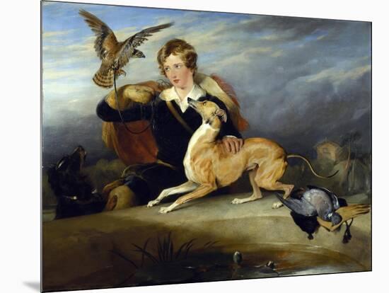 Richard Cavendish with 'spot', the 6th Duke of Devonshire's Italian Greyhound, C.1828-Edwin Henry Landseer-Mounted Giclee Print