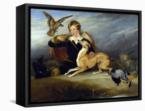 Richard Cavendish with 'spot', the 6th Duke of Devonshire's Italian Greyhound, C.1828-Edwin Henry Landseer-Framed Stretched Canvas