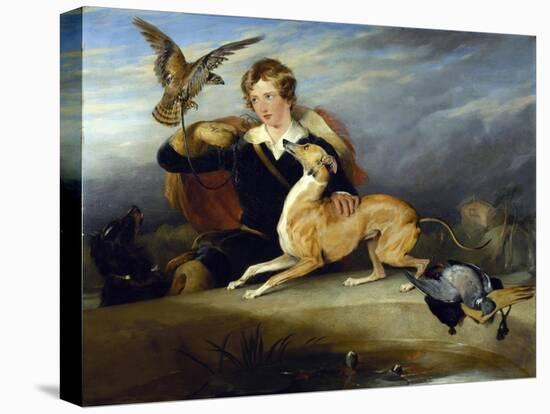 Richard Cavendish with 'spot', the 6th Duke of Devonshire's Italian Greyhound, C.1828-Edwin Henry Landseer-Stretched Canvas