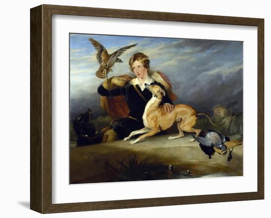 Richard Cavendish with 'spot', the 6th Duke of Devonshire's Italian Greyhound, C.1828-Edwin Henry Landseer-Framed Giclee Print